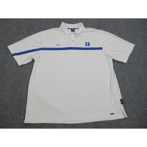 VINTAGE‎ Duke Blue Devils Polo Shirt Mens 2XL White College Basketball Nike Team